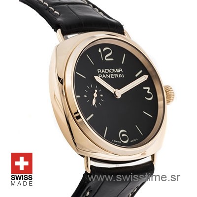 Panerai Radiomir Rose Gold Black Dial Swisstime Replica watch
