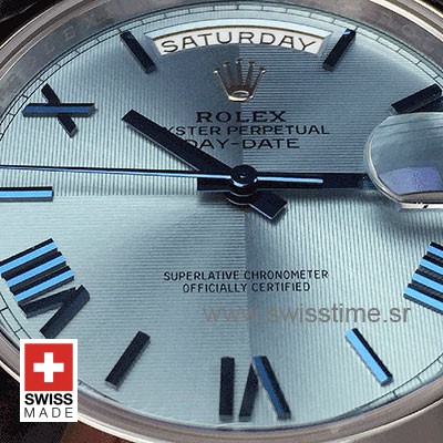 Rolex Day Date 40 Platinum Ice Blue Dial | Swiss Replica Watch