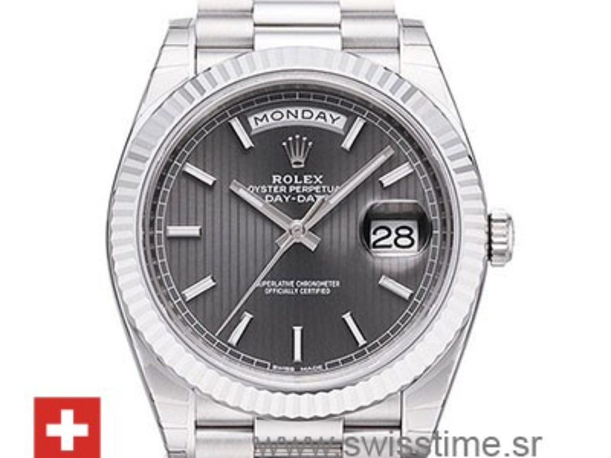 Rolex Day-Date 40 Rhodium Stripes 