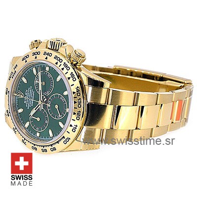 Rolex Daytona Yellow Gold Green Dial | Swiss Replica Watch