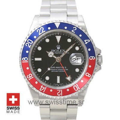 Rolex Gmt Master II Pepsi 40mm | White Gold Replica Watch