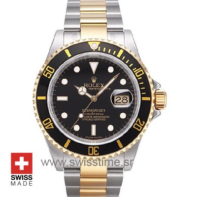 Rolex Submariner 2 Tone Black Dial | Swisstime Replica Watch