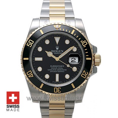 Rolex Submariner 2 Tone Black Dial | Swisstime Replica Watch