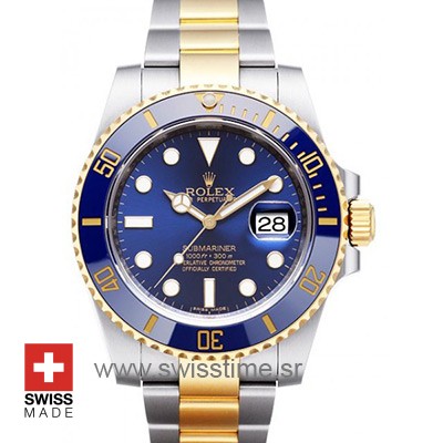 Rolex Submariner 2-Tone Blue Ceramic Swiss Replica