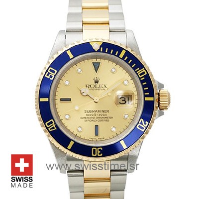 Rolex Submariner Gold Diamond | Luxury Swiss Replica Watch