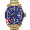 Rolex Submariner 18k Gold Blue Dial Ceramic Bezel | Swisstime