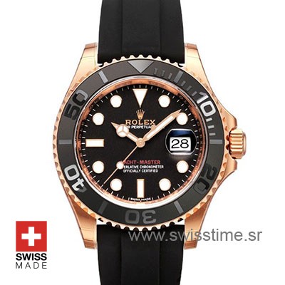 Rolex Yacht-Master Rose Gold | Black Dial Replica Watch