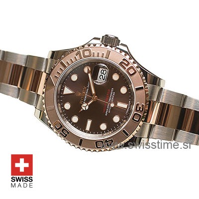 Rolex Yacht Master Two Tone | Chocolate Dial Replica Watch