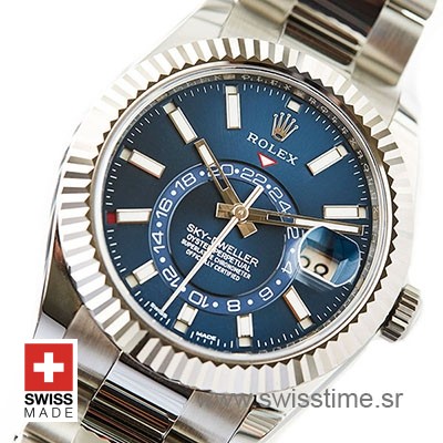 Rolex Sky Dweller Blue Dial | White Gold Swiss Replica Watch
