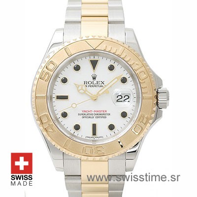 Rolex Yacht Master Two Tone White Dial | Swiss Replica Watch