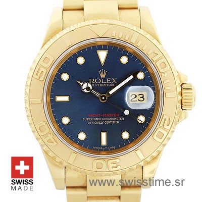 Rolex Yacht Master Gold Blue Dial | Luxury Swiss Replica Watch