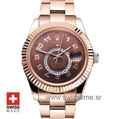 Rolex Sky-Dweller Rose Gold Chocolate Dial | Swisstime Watch