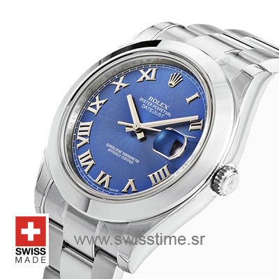 Rolex Datejust II Blue Dial Roman Markers 40mm Replica Watch