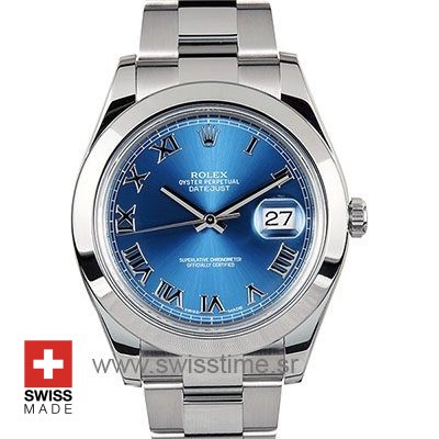 Rolex Datejust II Blue Dial Roman Markers 40mm Replica Watch