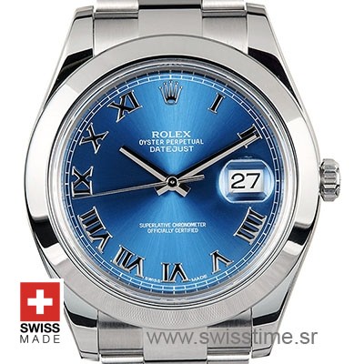 Rolex Datejust II Blue Dial Roman Markers 40mm Replica Watch