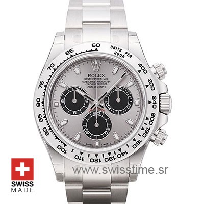 Rolex Daytona 18K White Gold Silver Dial 40mm Best Swiss Replica