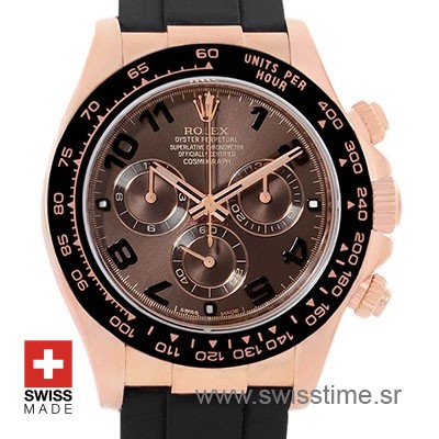 Rolex daytona rose deals gold rubber strap