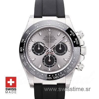 Rolex Daytona White Gold Oysterflex Strap | Replica Watch