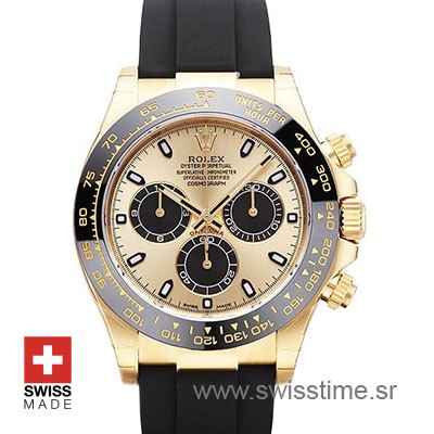 Rolex Daytona Yellow Gold Oysterflex | Swisstime Replica Watch