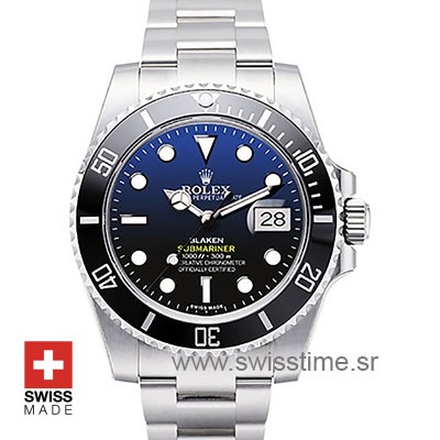 Rolex Submariner Blaken D-Blue Dial Steel Black Ceramic Bezel 40mm